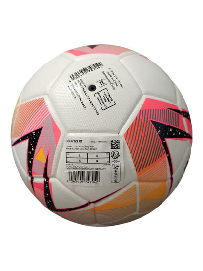 PUMA Futsal 1 Tb FIFA Quality Pro Ball White-Sunset Glow-Sun Stream Gr 4 (62 cm)