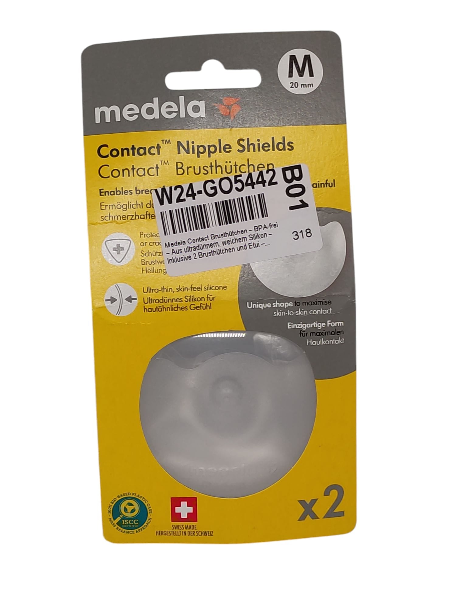 Medela Contact Brusthütchen 2er Set Silikon 20mm Größe M