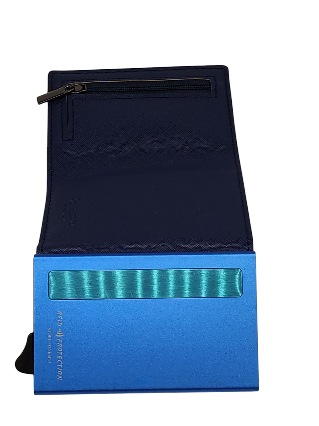 Sinum MAGNETIC Saffiano Leder Portemonnaie RFID Blau