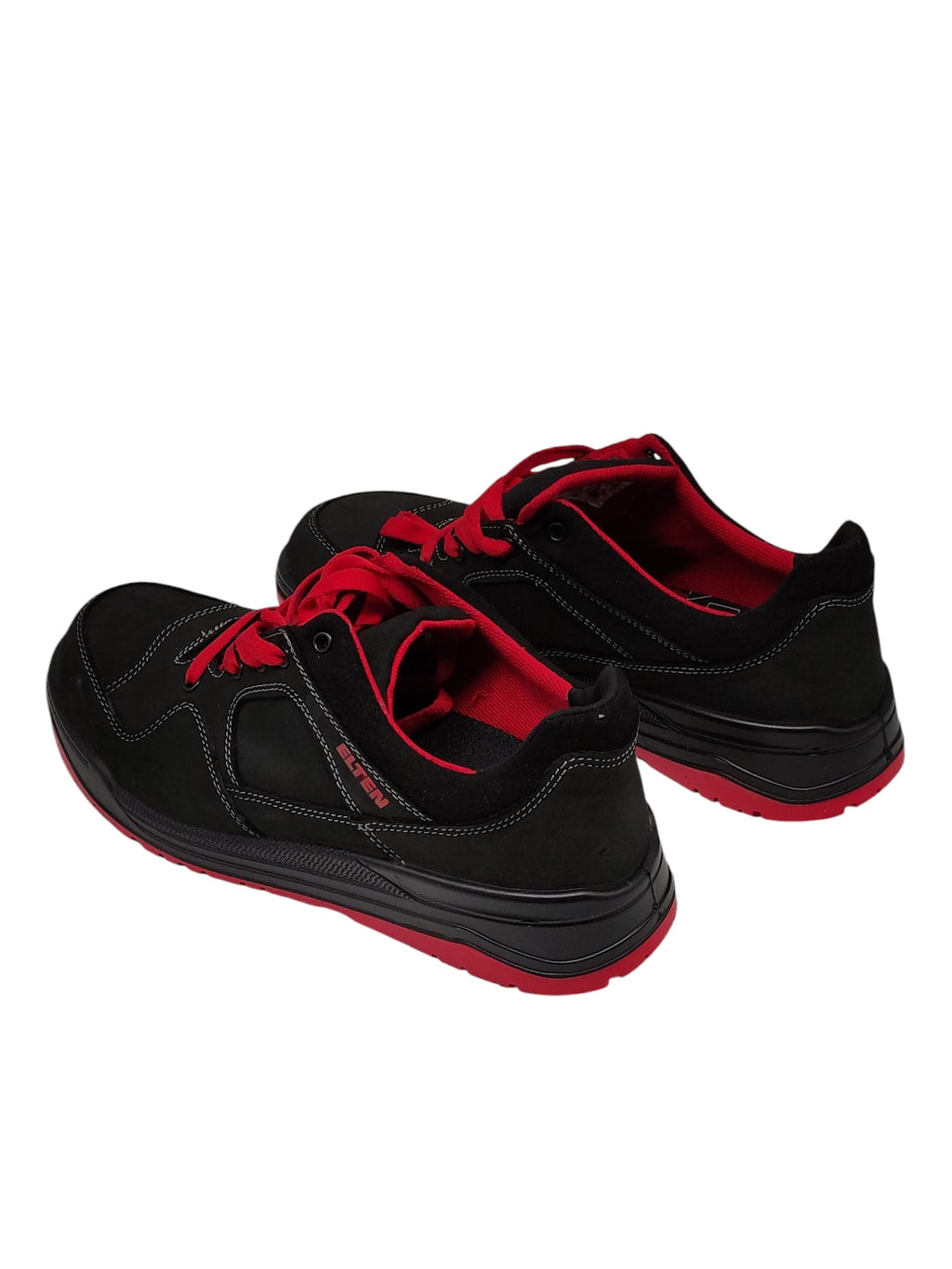 ELTEN MAVERICK Low ESD S3 Sicherheitsschuhe Herren Leder Gr. 45 Schwarz/Rot