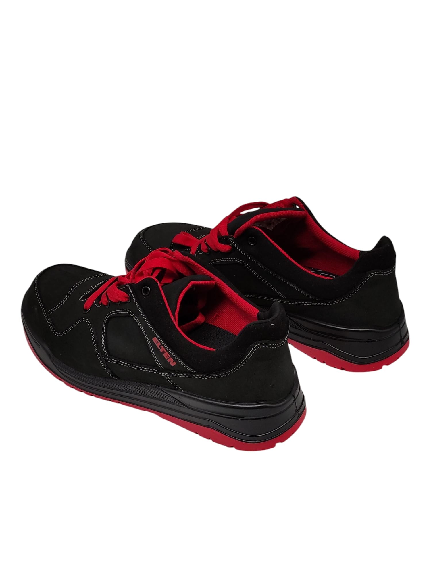 ELTEN MAVERICK Low ESD S3 Sicherheitsschuhe Herren Leder Gr. 45 Schwarz/Rot