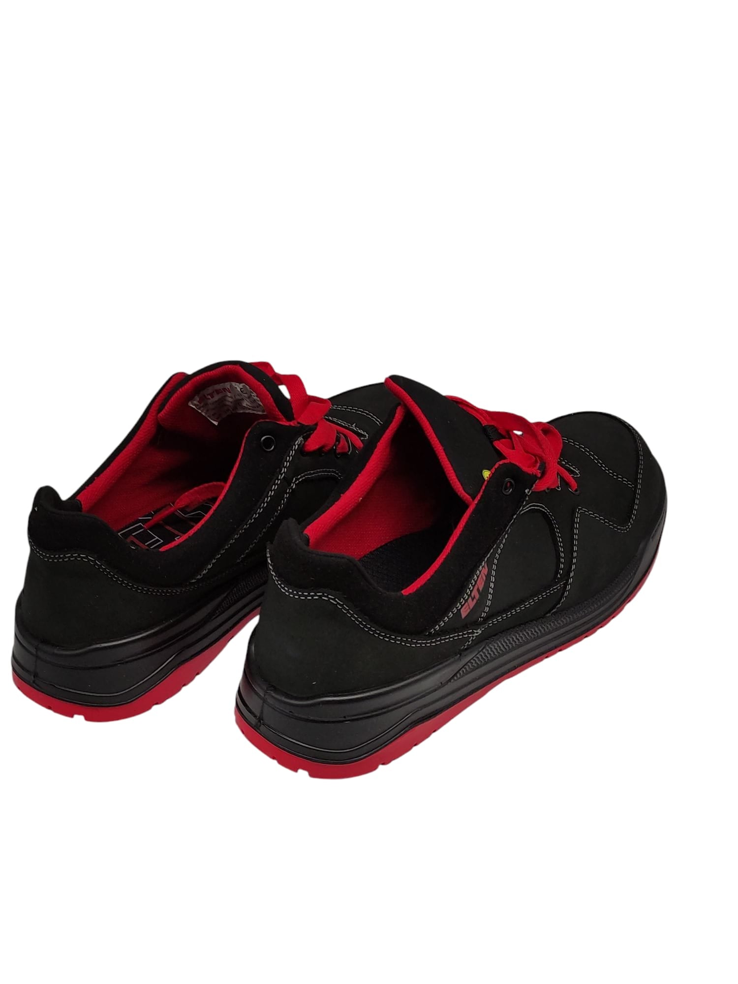 ELTEN MAVERICK Low ESD S3 Sicherheitsschuhe Herren Leder Gr. 45 Schwarz/Rot