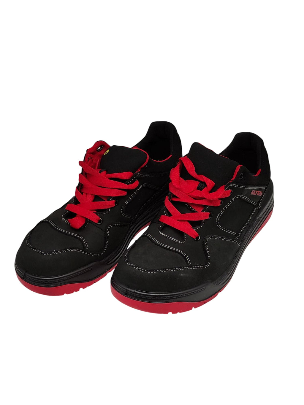 ELTEN MAVERICK Low ESD S3 Sicherheitsschuhe Herren Leder Gr. 45 Schwarz/Rot