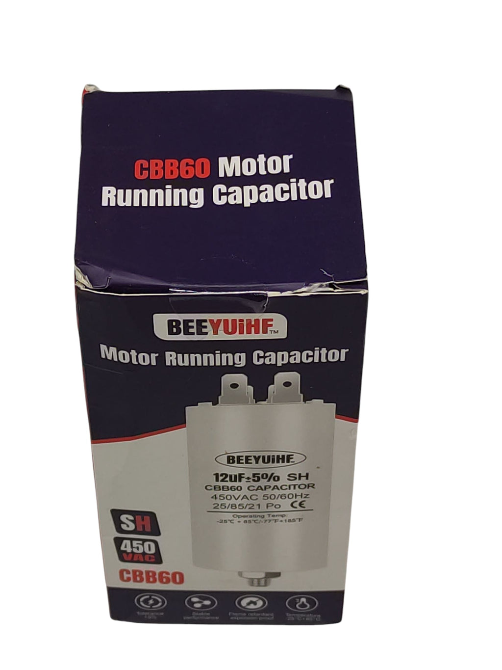 BEEYUIHF CBB60 Motor Capacitor 12uF 450VAC 40x77 mm