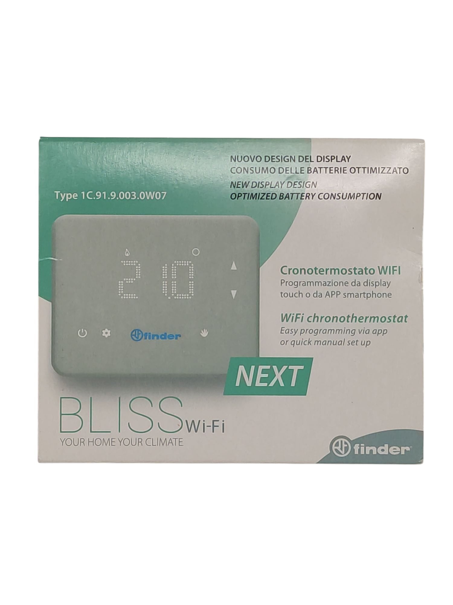 Finder 1C9190030W07 Digitaler Chronothermostat Raumthermostat Weiß Matt