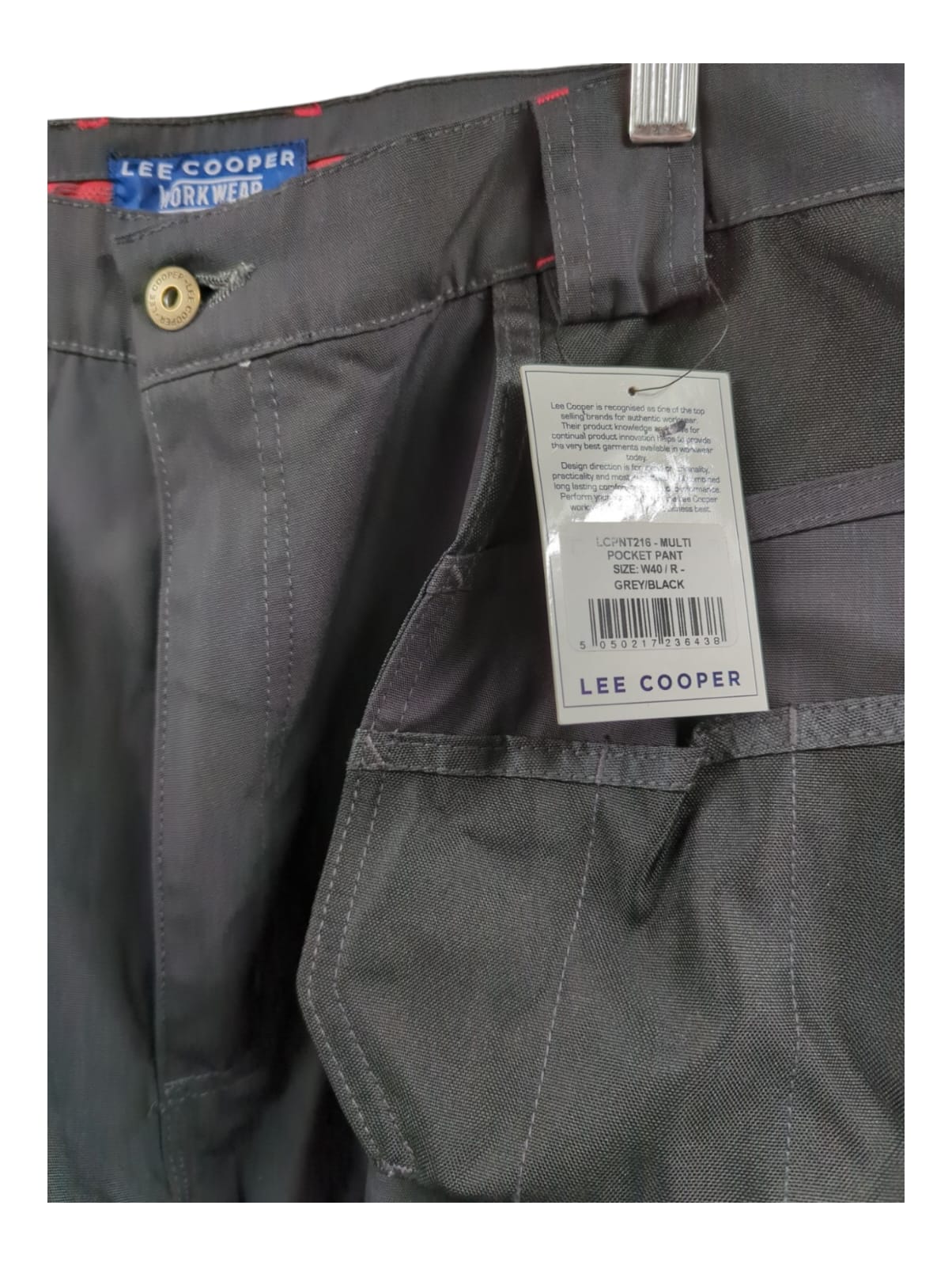 Lee Cooper Men's Trousers with Knee Pads Grey/Black 40