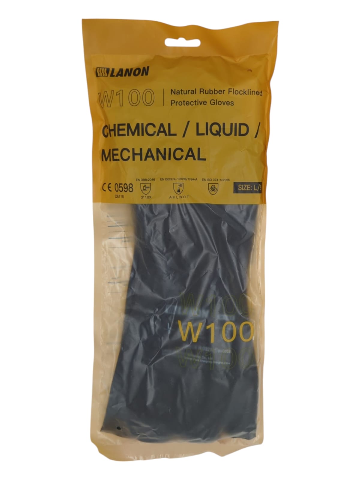 LANON Schutzhandschuhe Latex chemikalienbeständig L