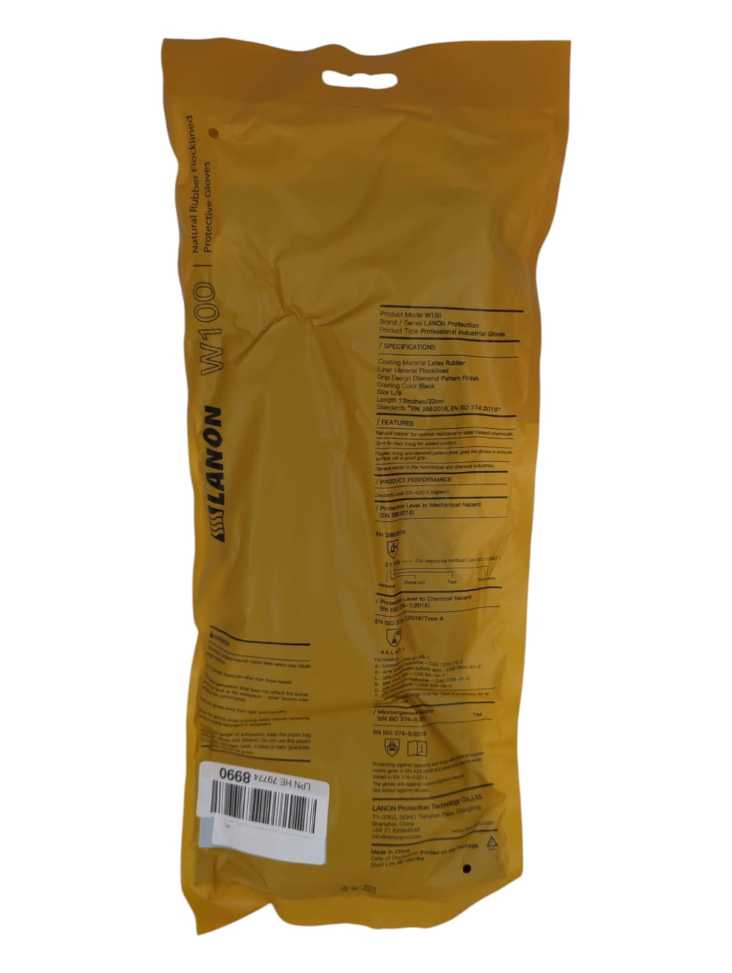 LANON Schutzhandschuhe Latex chemikalienbeständig L