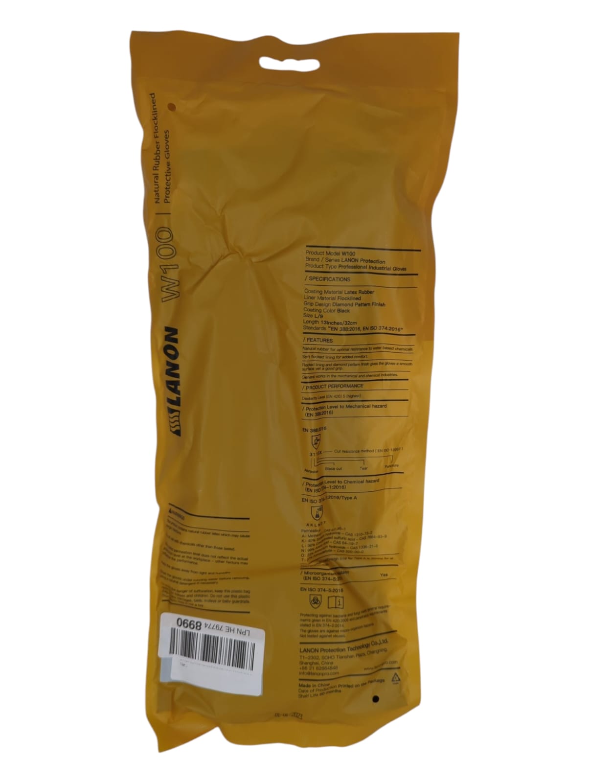 LANON Schutzhandschuhe Latex chemikalienbeständig L