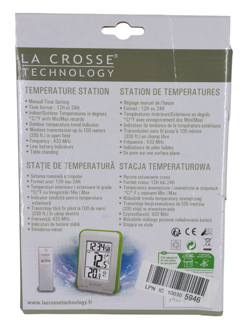 La Crosse Technology WS6810 Temperature Station Indoor Outdoor Orange