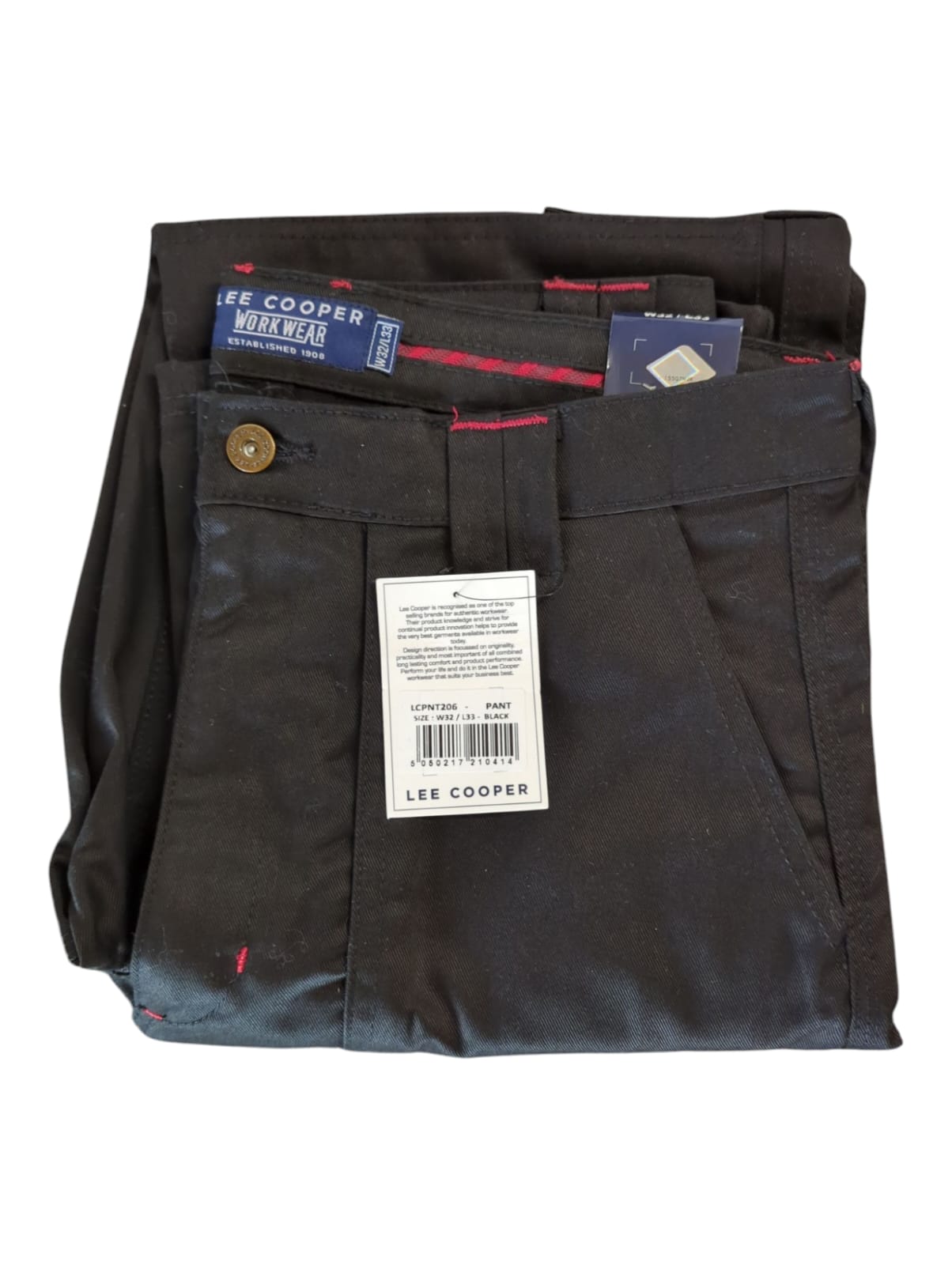 Lee Cooper Workwear Black 32W/33L Cargo Trousers