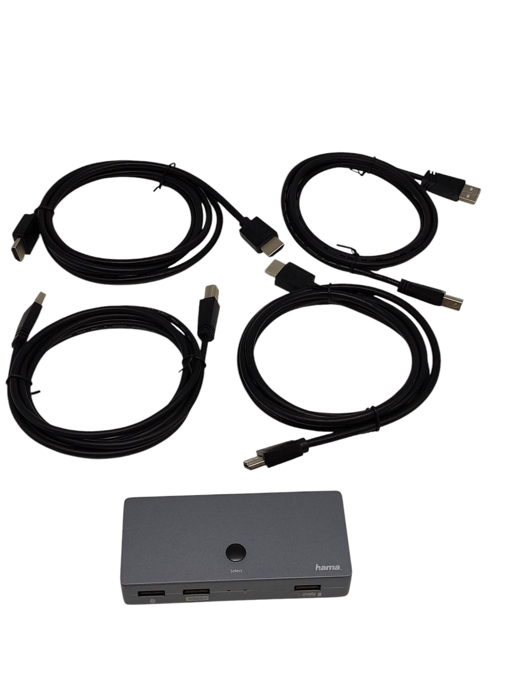 Hama KVM-Switch 2 PCs 4 Ports für Laptops MacBooks Tablets
