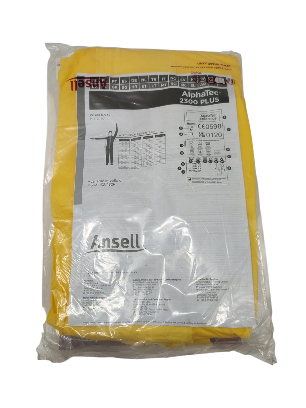 Ansell AlphaTec 2300 Model 132 Disposable Coverall with Hood XL