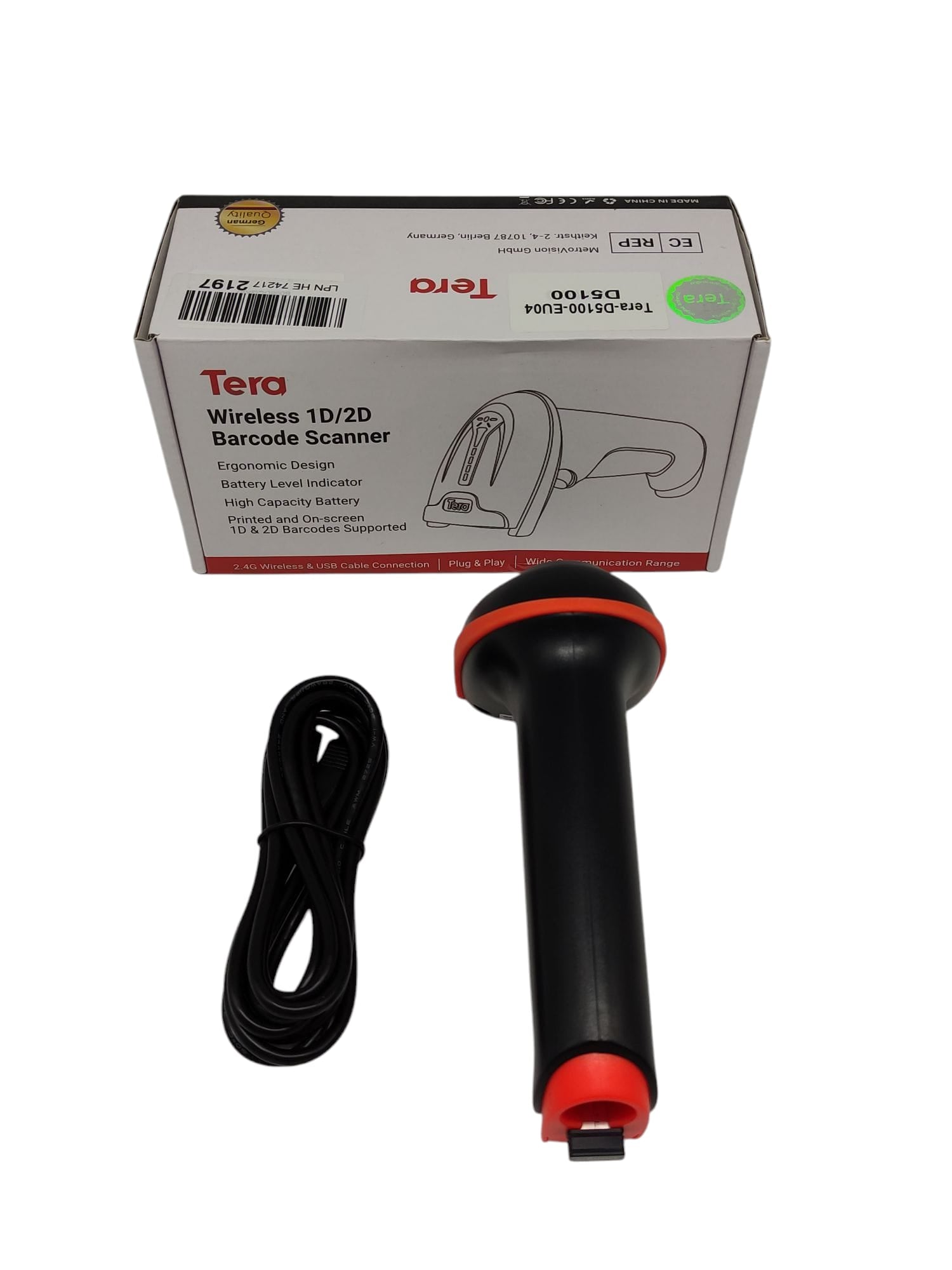 Tera Barcode-Scanner 1D 2D QR 2,4GHz USB