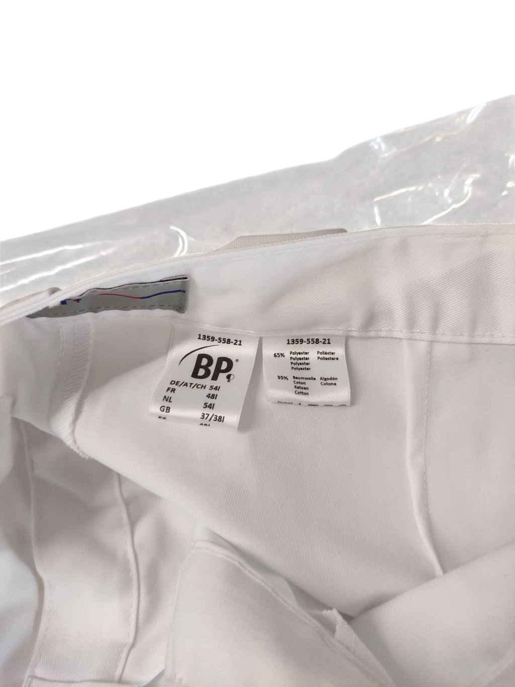 BP Herren Hose Weiß Mischgewebe mit Bundfalten und Taschen