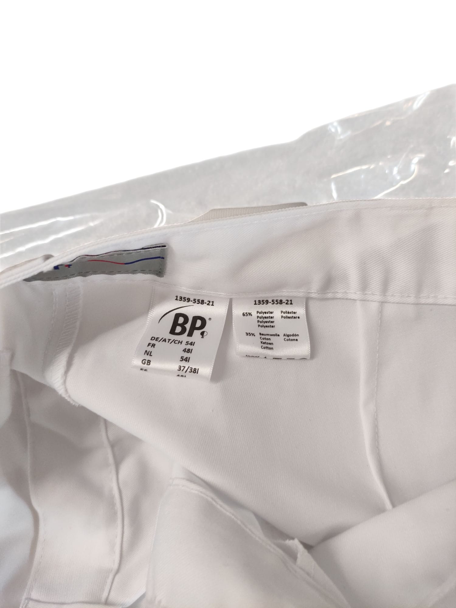 BP Herren Hose Weiß Mischgewebe mit Bundfalten und Taschen