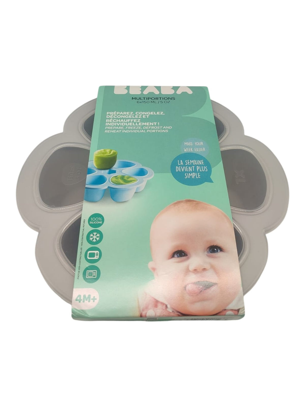 BÉABA Silikon Aufbewahrungsbehälter Grau 6x150 ml