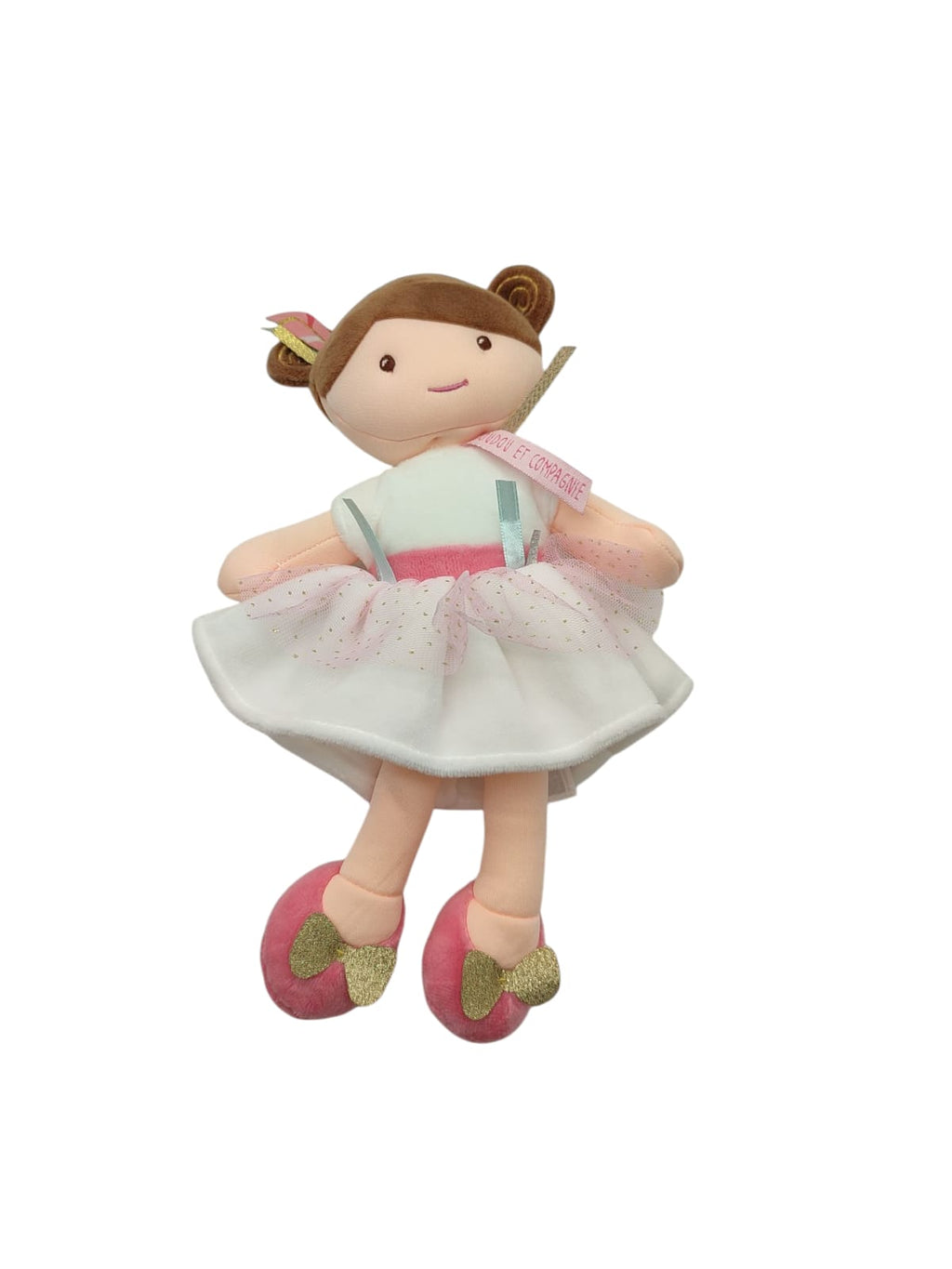Jolijou Doudou et Compagnie Puppe Stoffpuppe 30 cm rosa