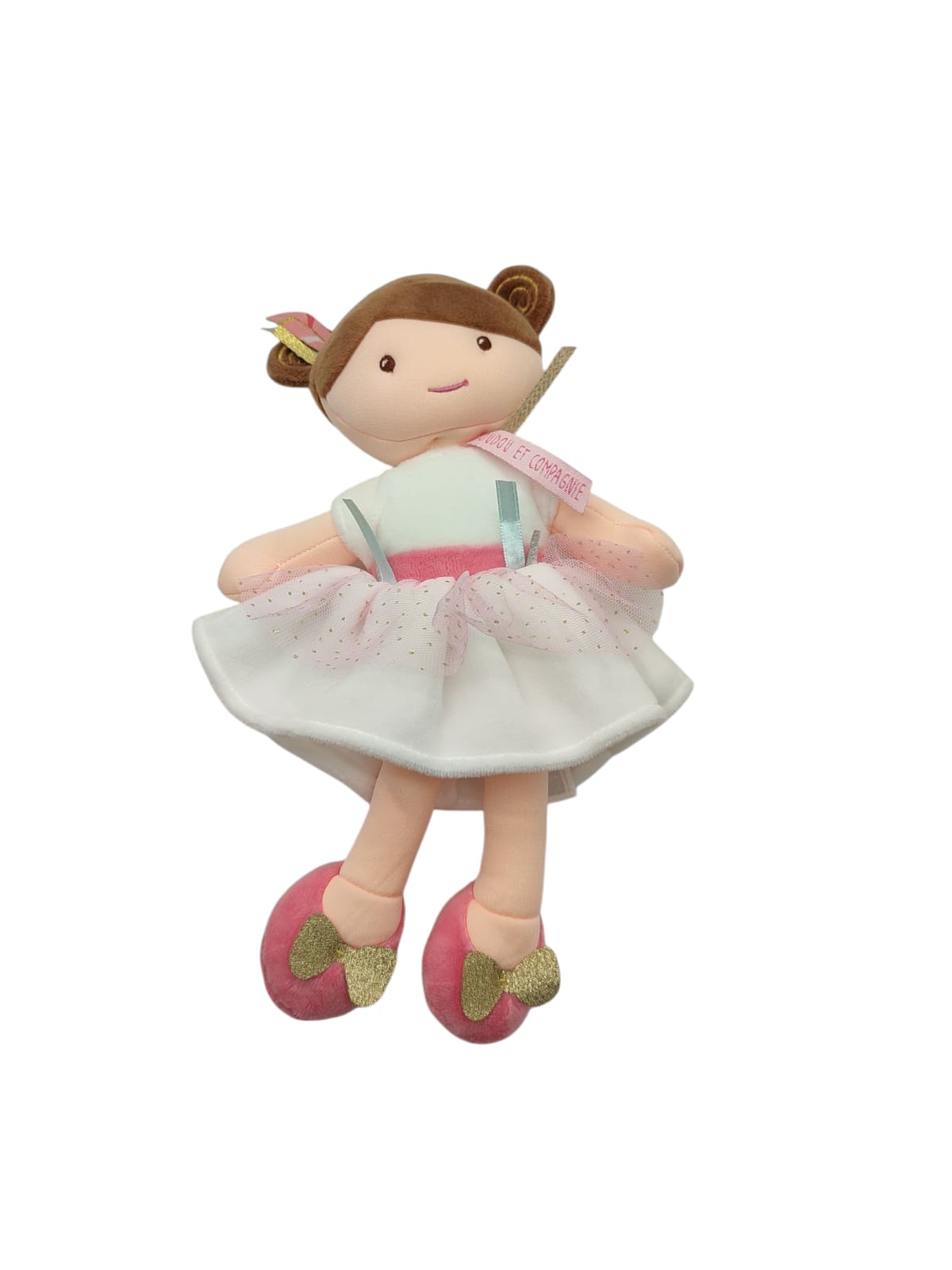 Jolijou Doudou et Compagnie Puppe Stoffpuppe 30 cm rosa