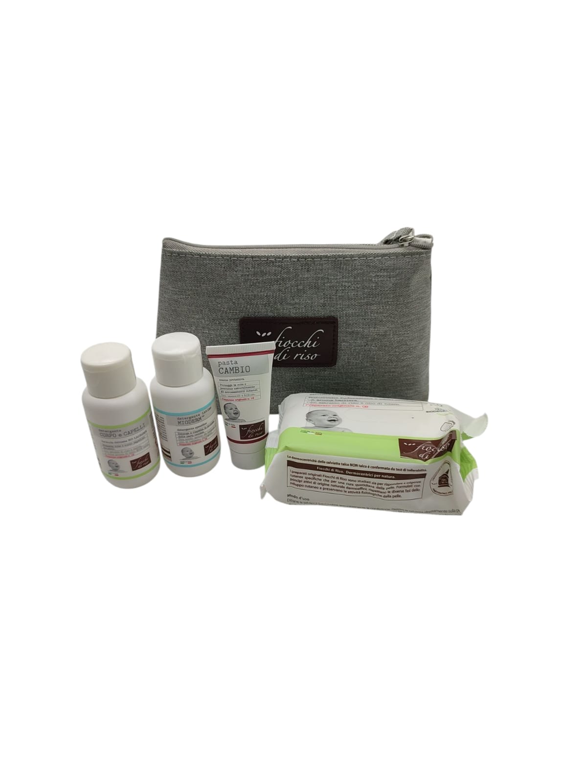 Fiocchi di Riso Bath Box Geschenkset Baby Bad Waschgel Creme Bademantel