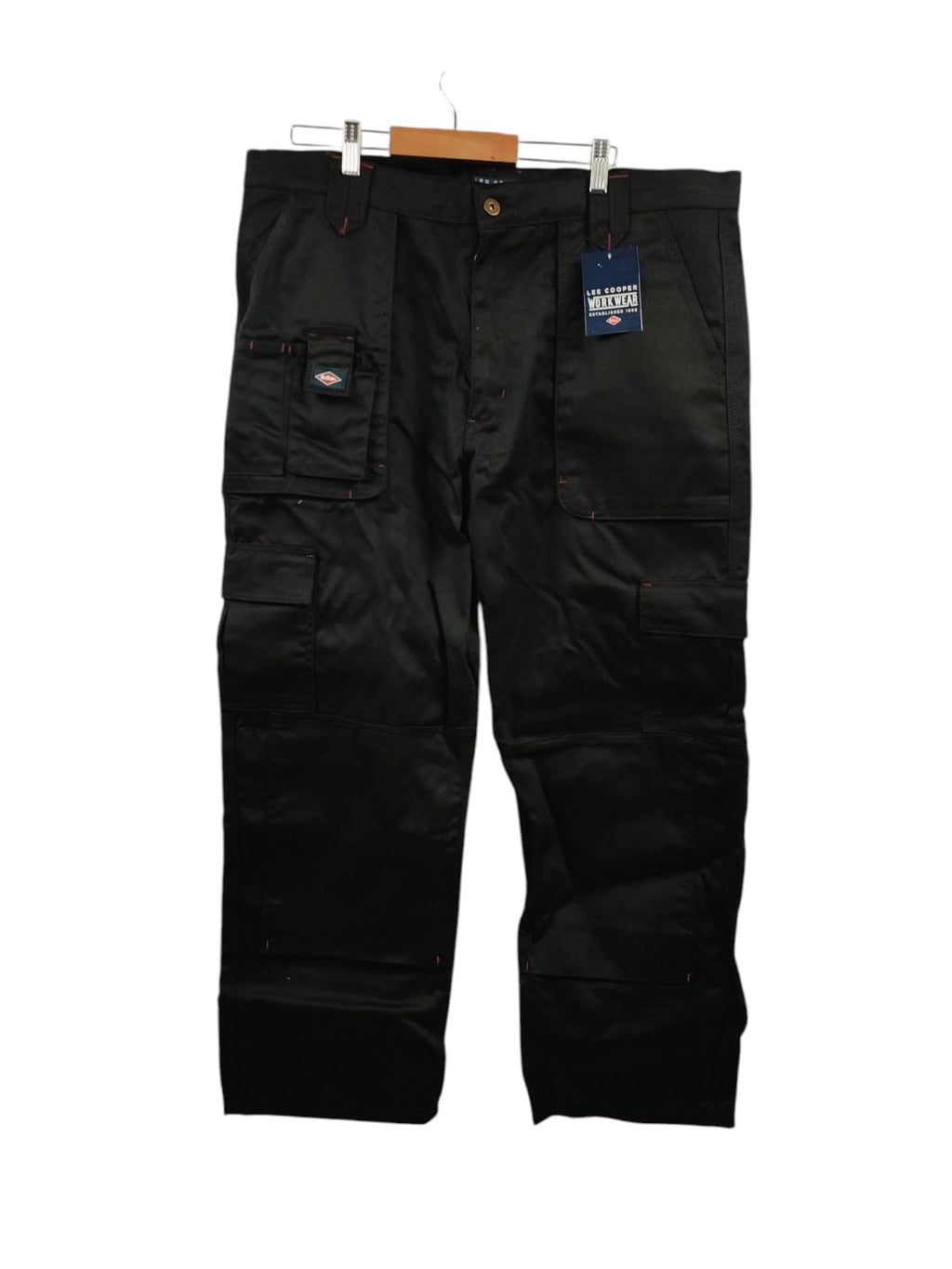 Lee Cooper LCPNT206 Arbeitshose Herren Schwarz 40W/29L Multi Pocket Cargohose