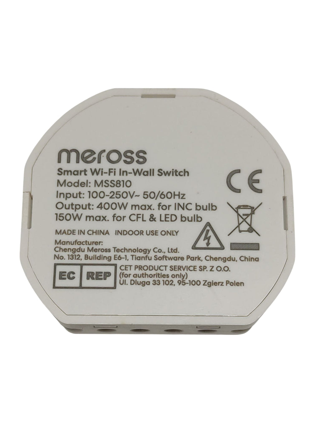 Meross WiFi Modulschalter Neutralleiter erforderlich
