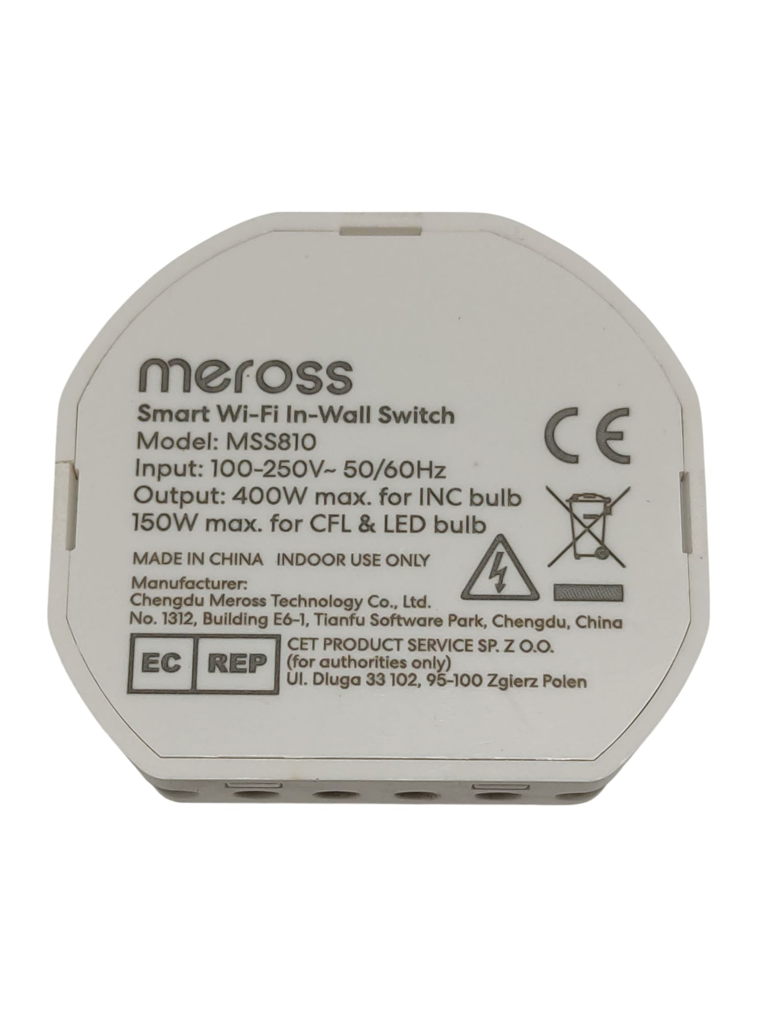 Meross WiFi Modulschalter Neutralleiter erforderlich
