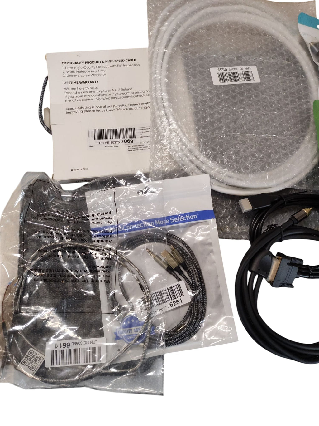 Verschiedene Kabel Set