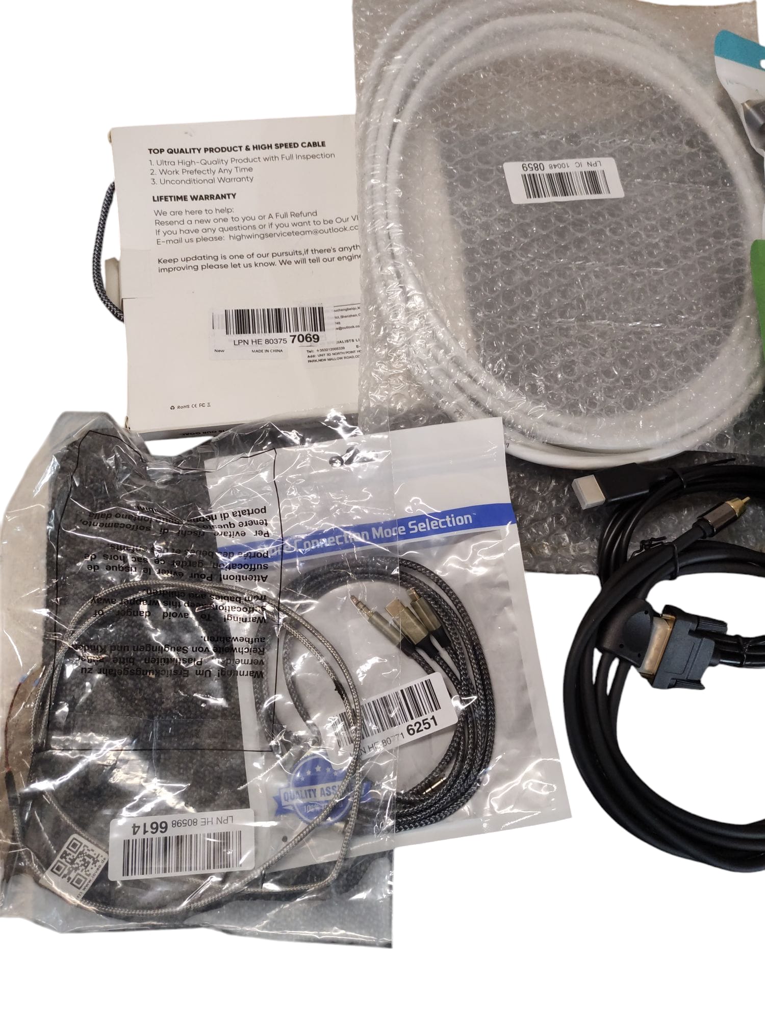 Verschiedene Kabel Set