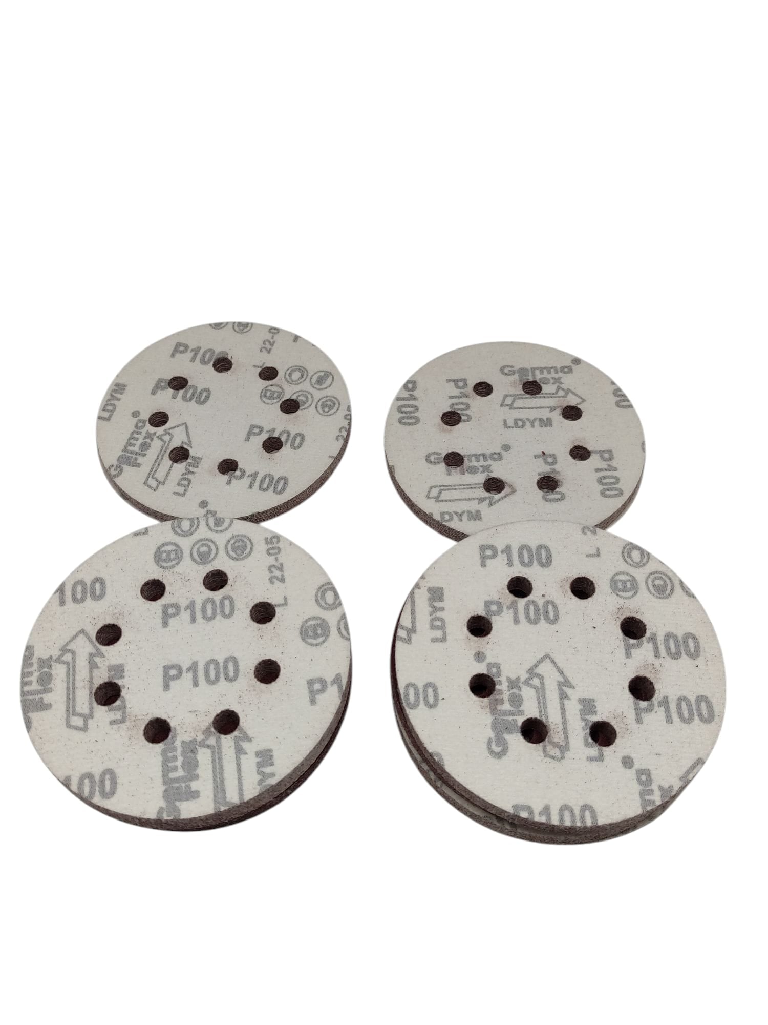 Schleifscheiben 125 mm 8 Löcher Körnung 100 Schleifpapier 100 Stück