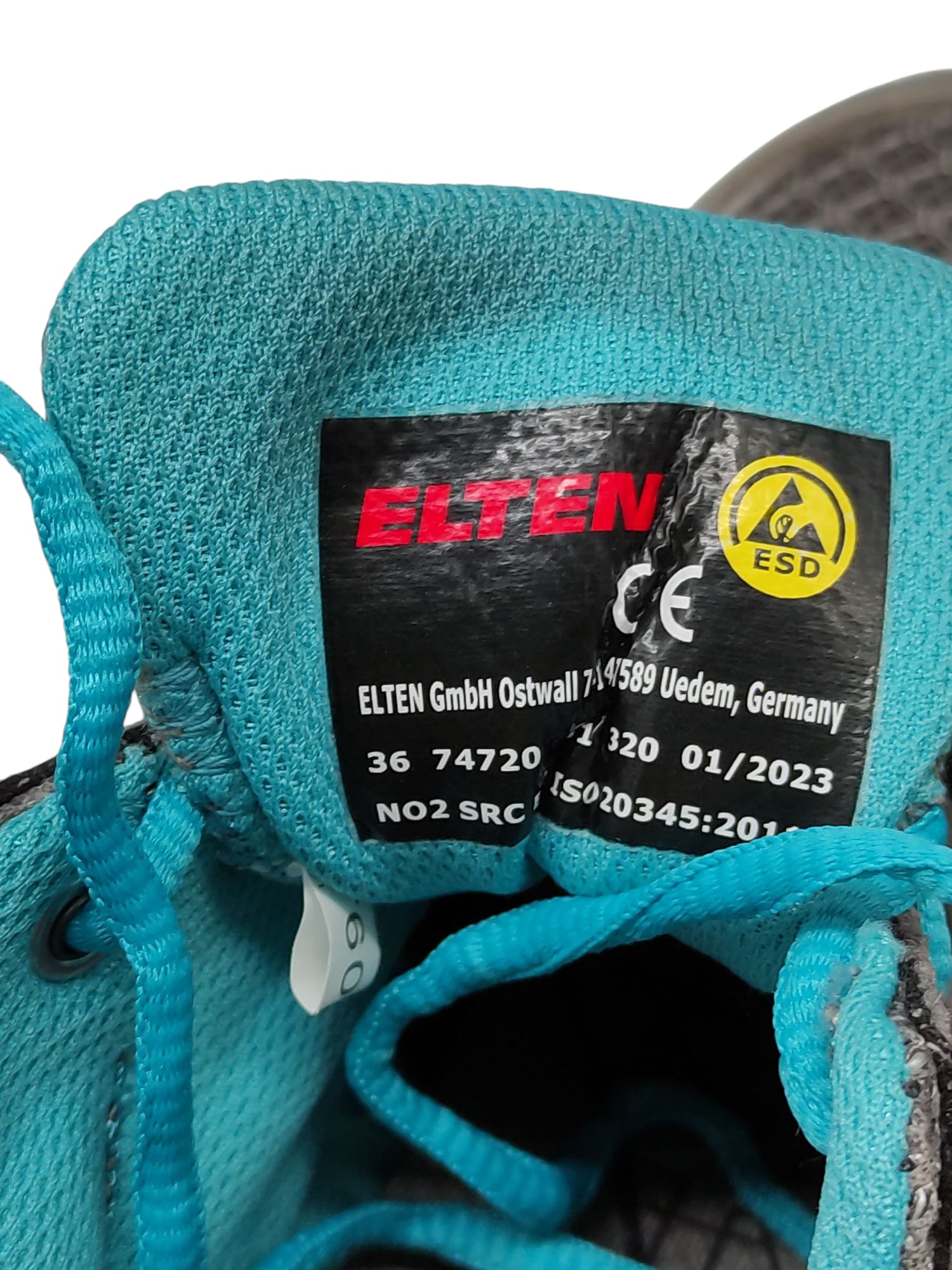 Elten Mila Aqua Low ESD S1 Damen Sicherheitsschuhe Grau/Türkis 36