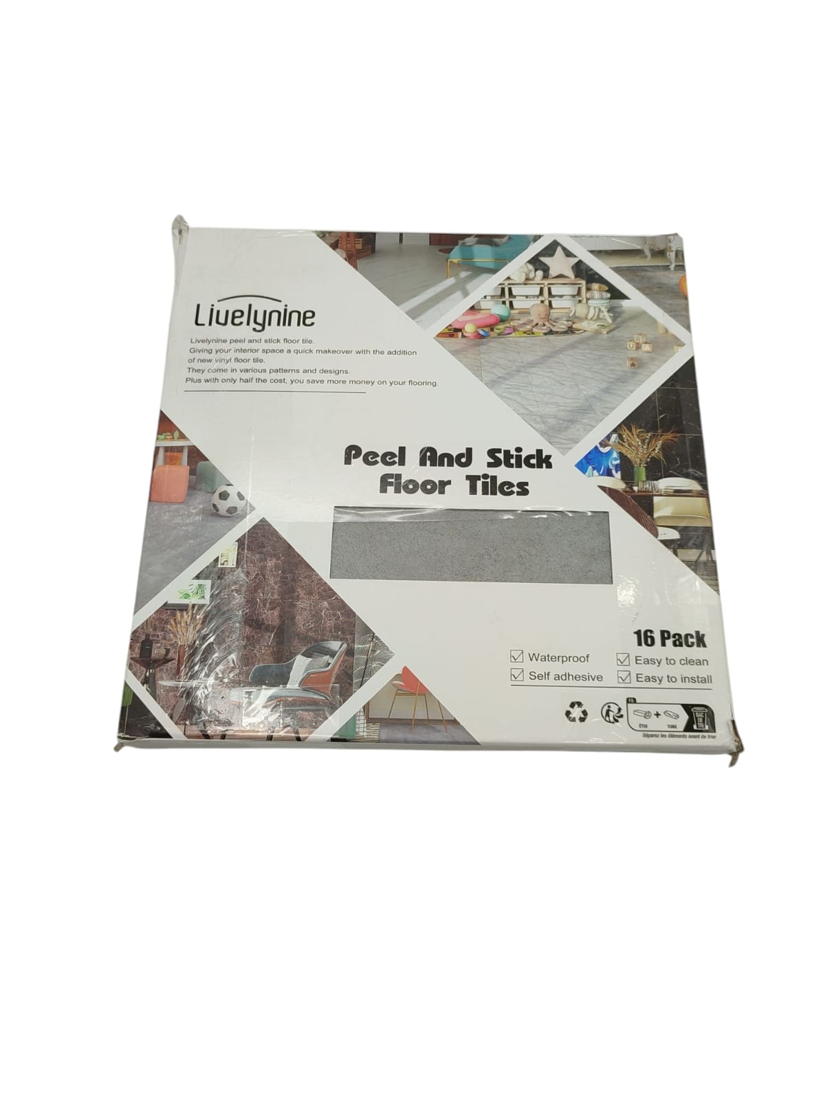 Livelynine PVC Fliesen Betonoptik selbstklebend 16 Stück