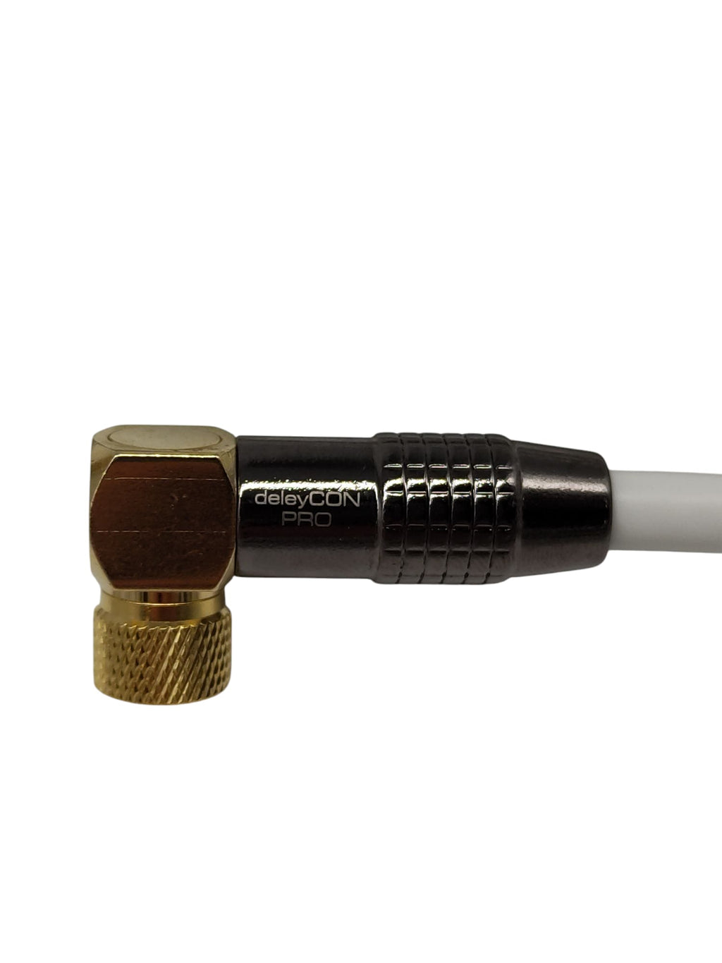 deleyCON Satellitenkabel Koaxialkabel 1x gewinkelt F-Stecker 3m Weiß
