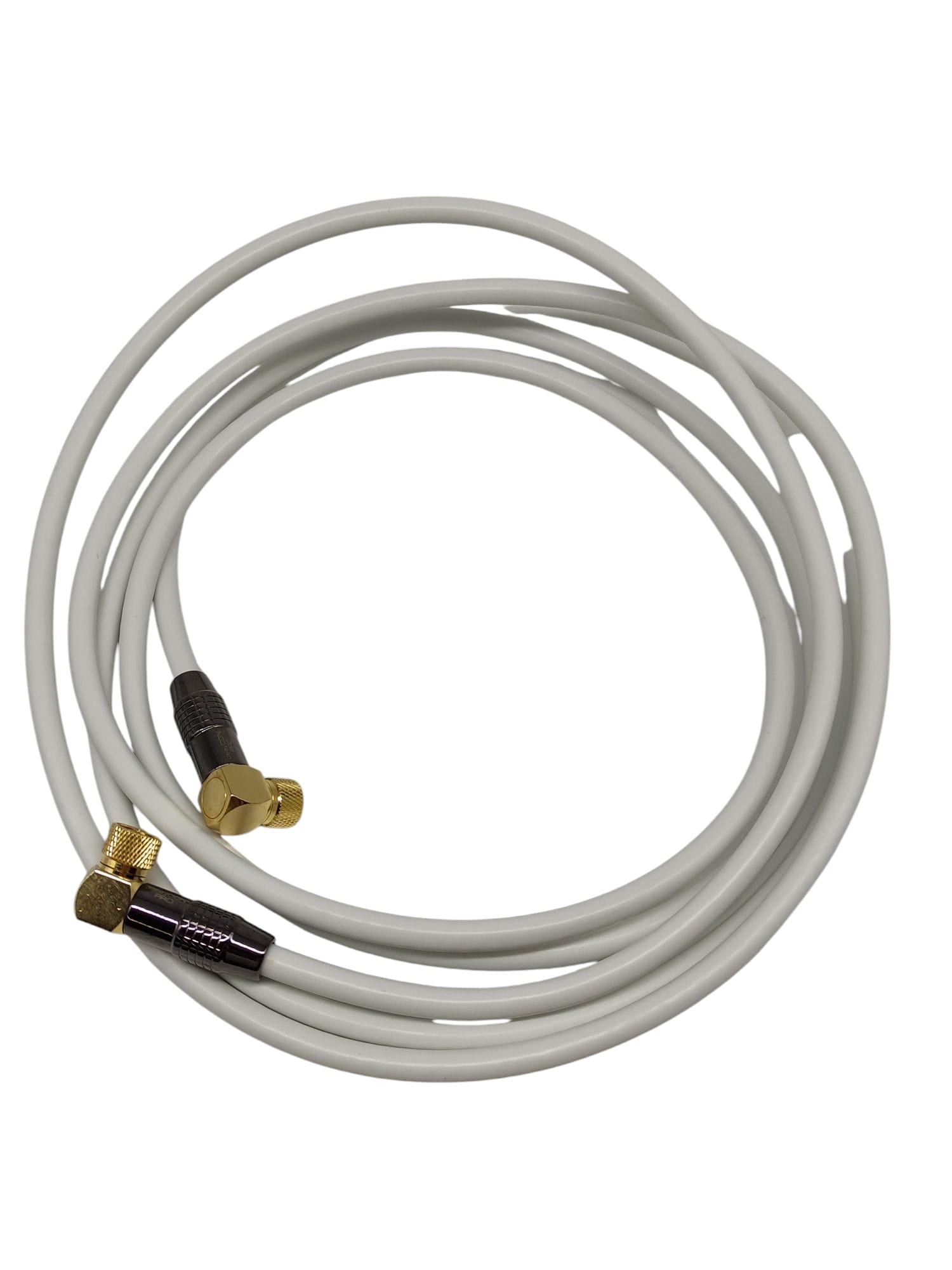 deleyCON Satellitenkabel Koaxialkabel 1x gewinkelt F-Stecker 3m Weiß