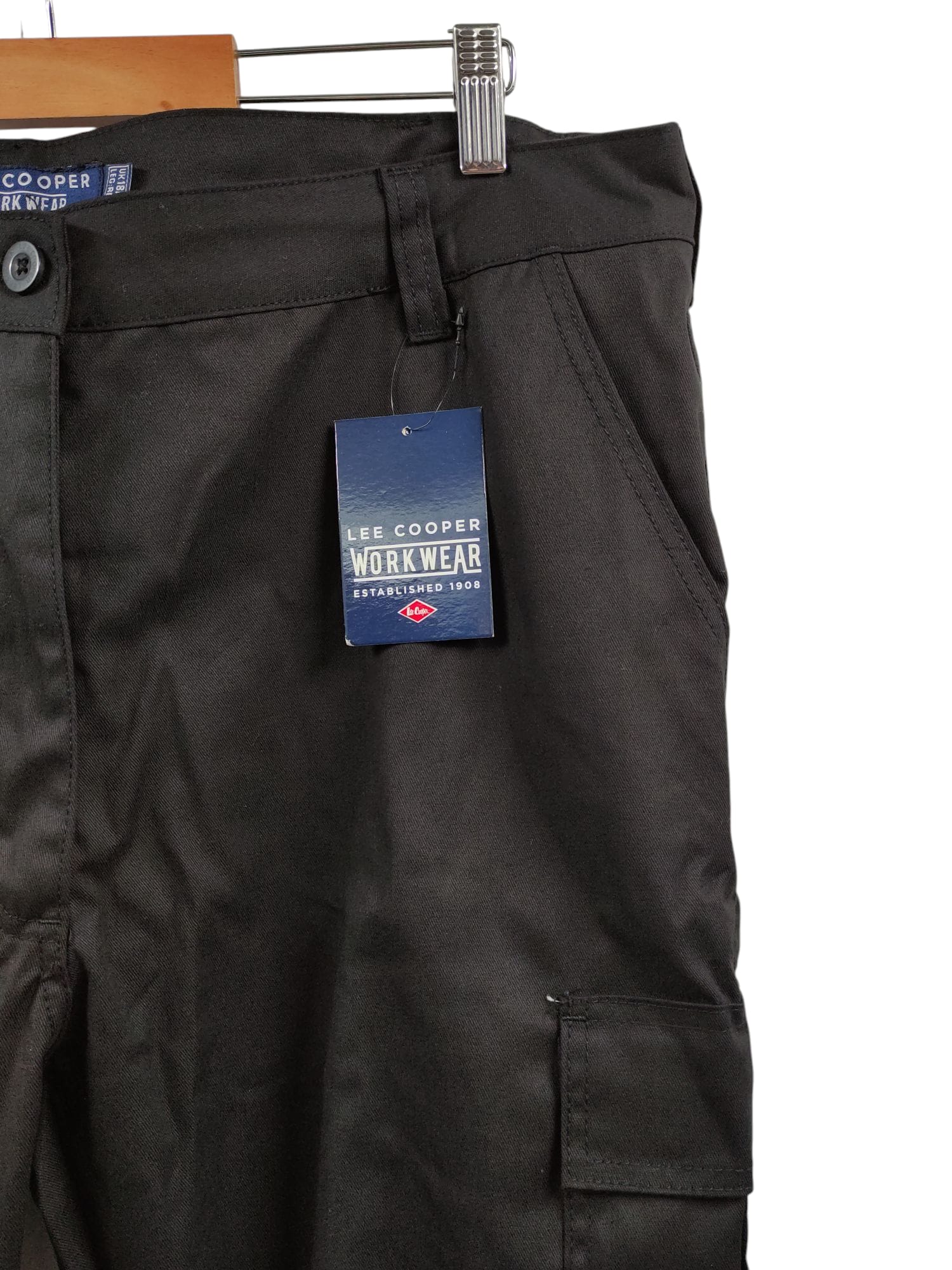 Lee Cooper Damen Cargo Hose Classic Workwear Schwarz 46W/30L