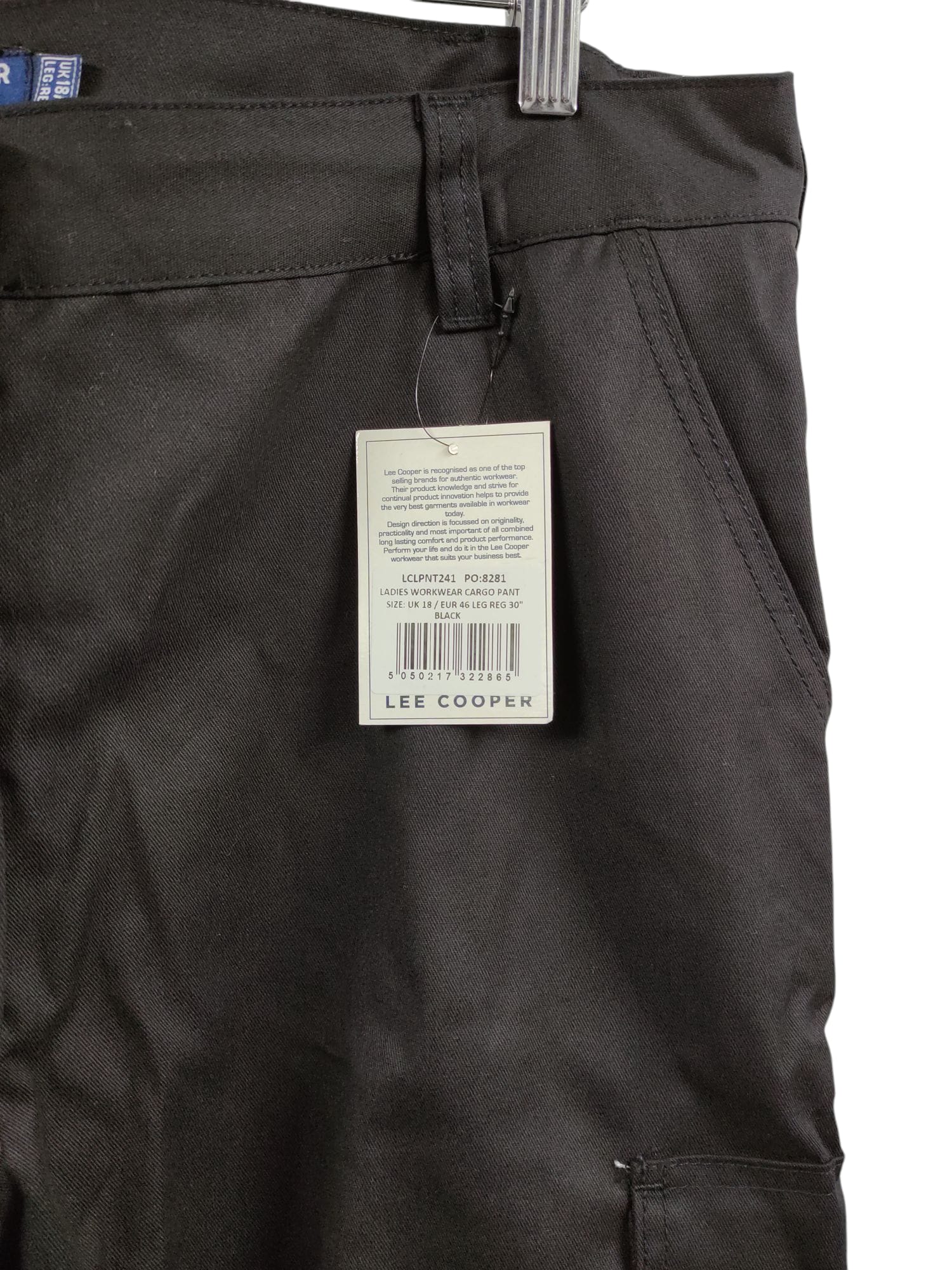Lee Cooper Damen Cargo Hose Classic Workwear Schwarz 46W/30L