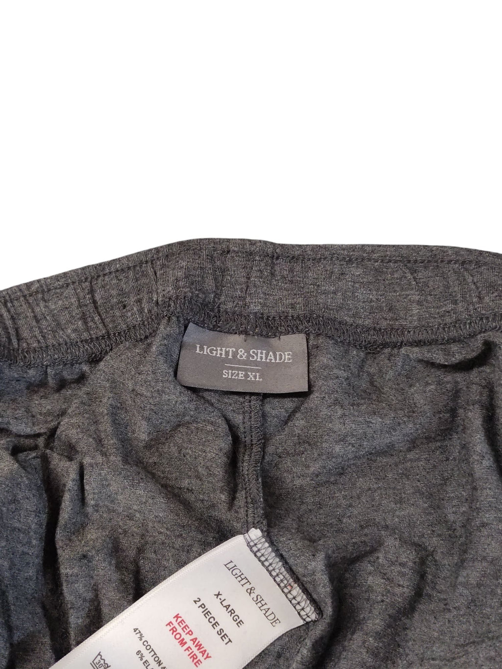 Light & Shade Herren Pyjama-Set Oberteil kurze Hose Holzkohle Mergel XL