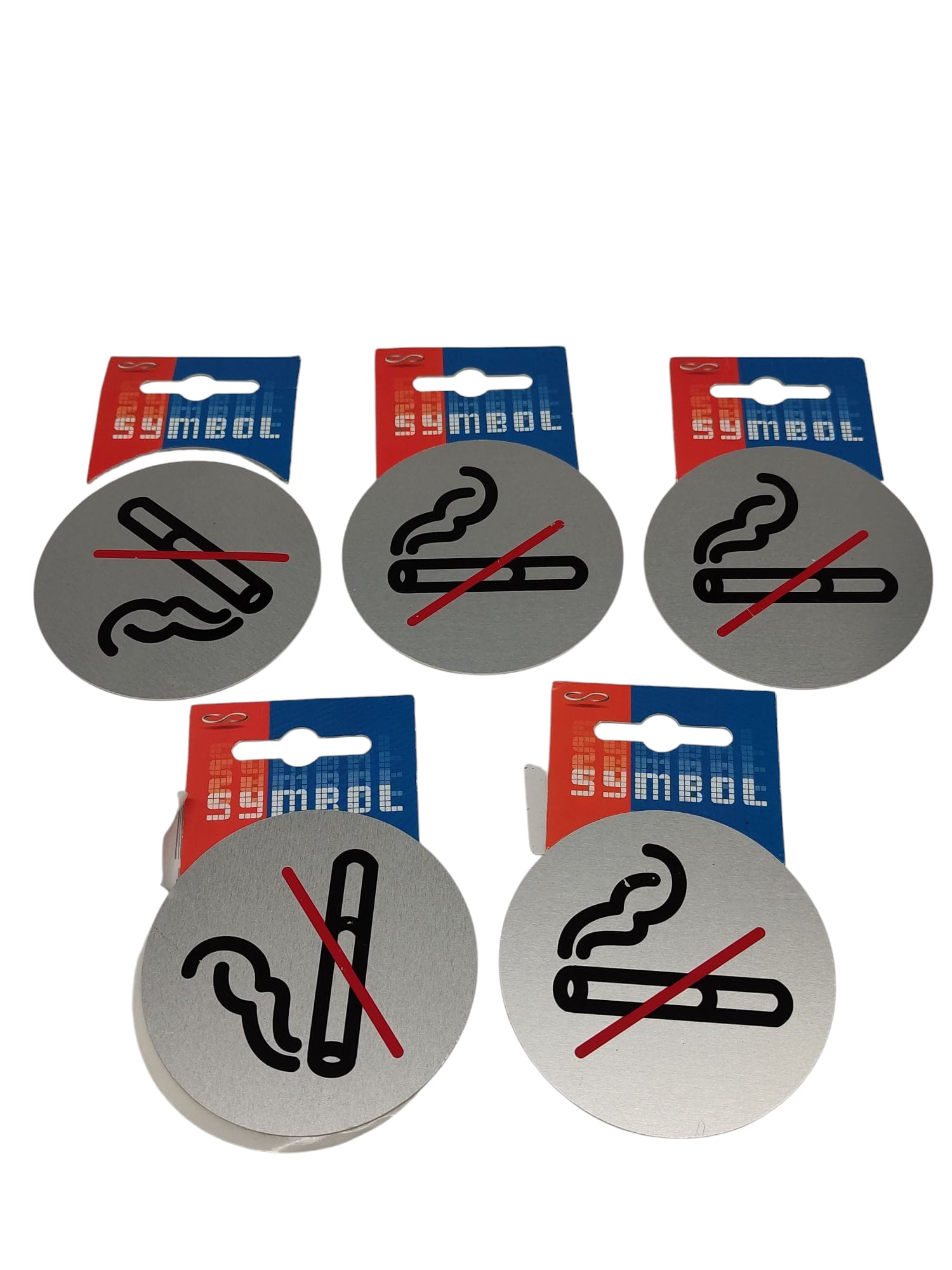Symbol Aluminum Adhesive Plate D80 mm No Smoking 5 pieces