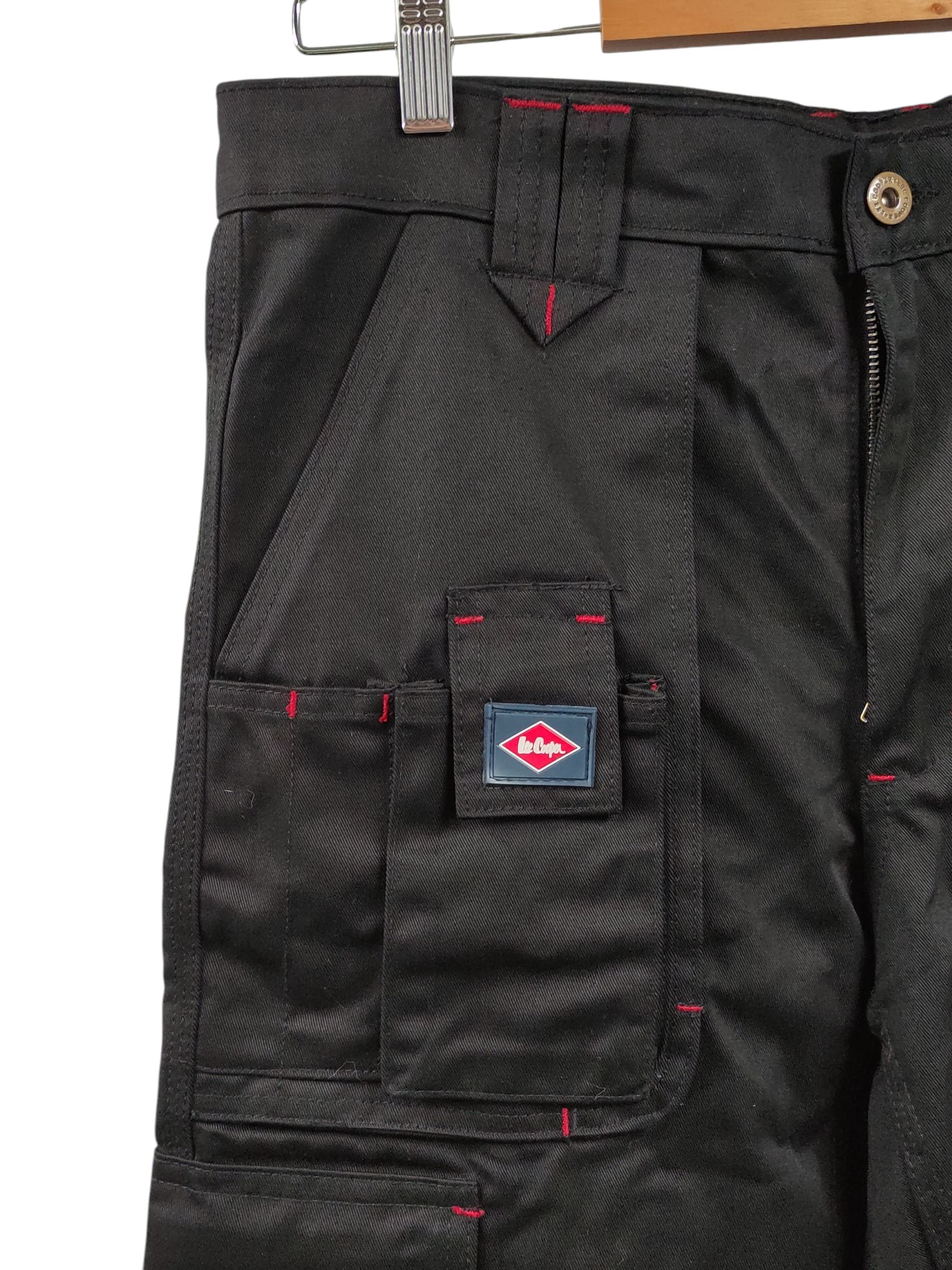 Lee Cooper Arbeits-Cargohose Herren Multi Pocket 32W/31L Schwarz