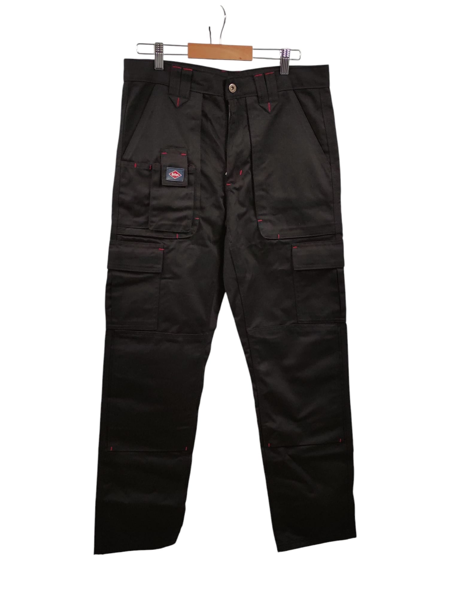Lee Cooper Arbeits-Cargohose Herren Multi Pocket 32W/31L Schwarz