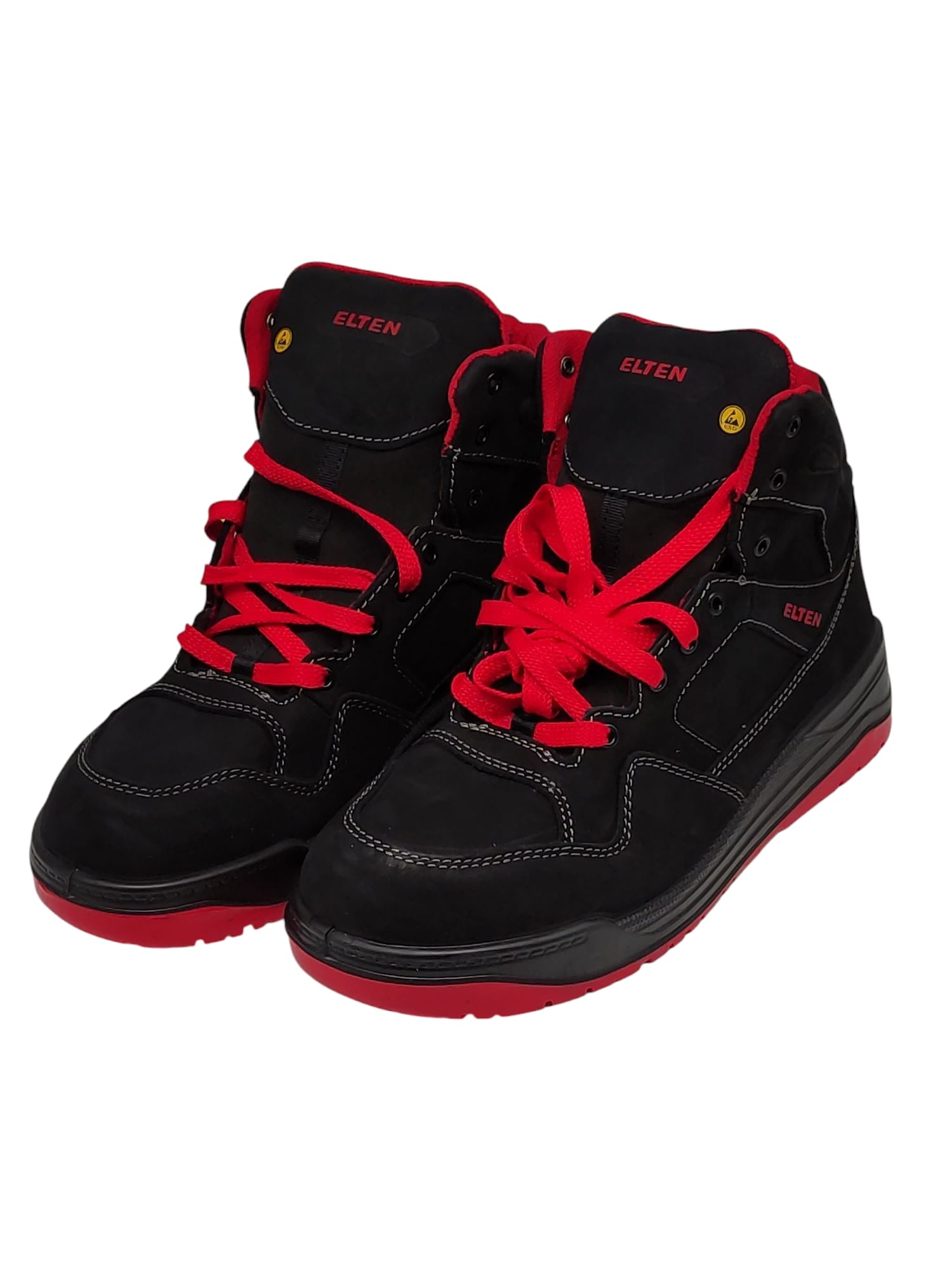 ELTEN MAVERICK Mid Sicherheitsschuhe ESD S3 schwarz-rot 43