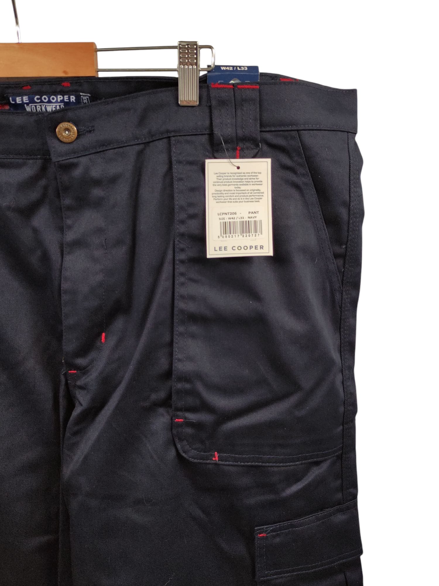 Lee Cooper Men's Multi Pocket Work Trousers 42W/33L Dark Blue