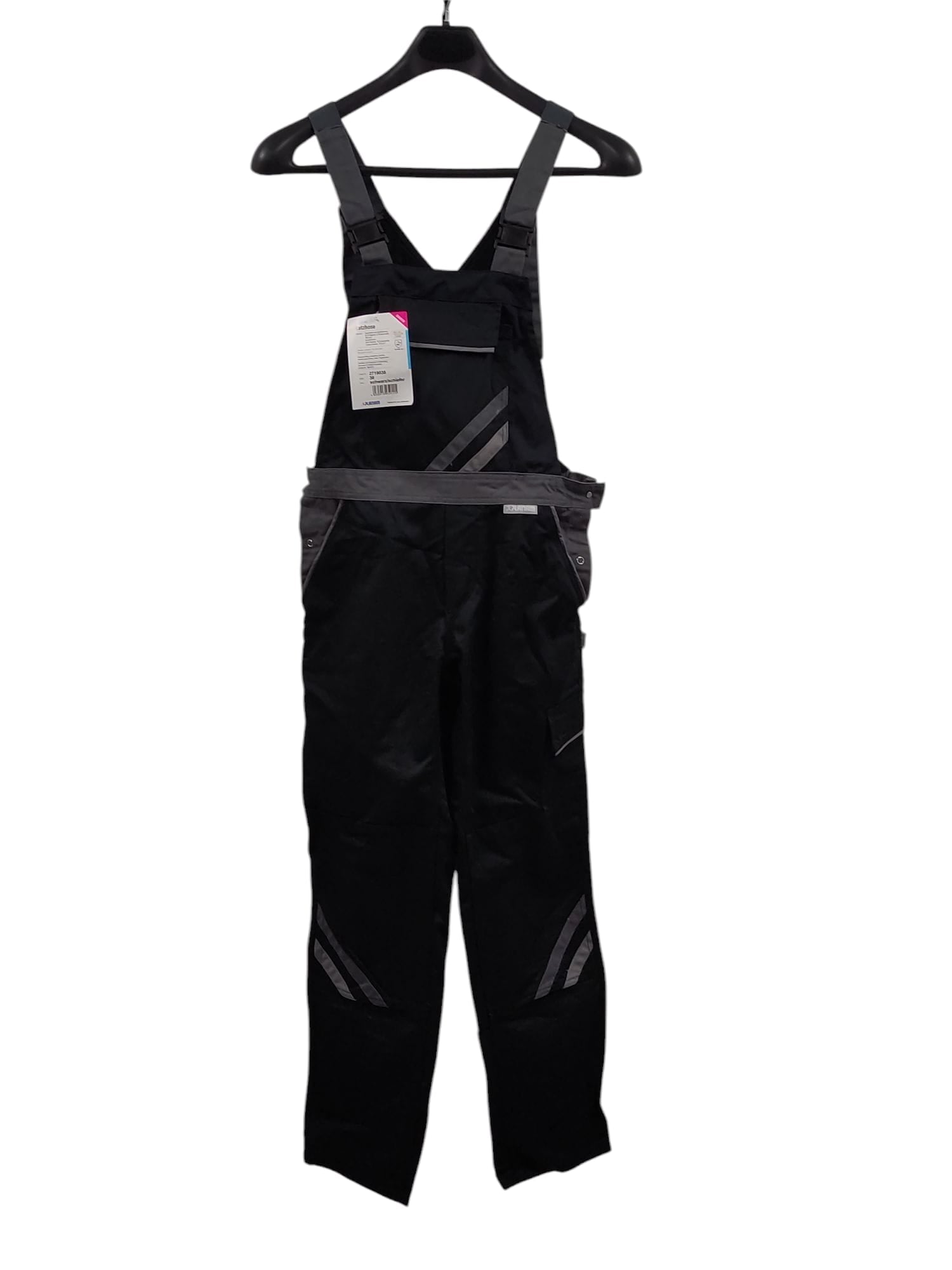 Planam Highline Latzhose Damen Schwarz Schiefer Zink Größe 38