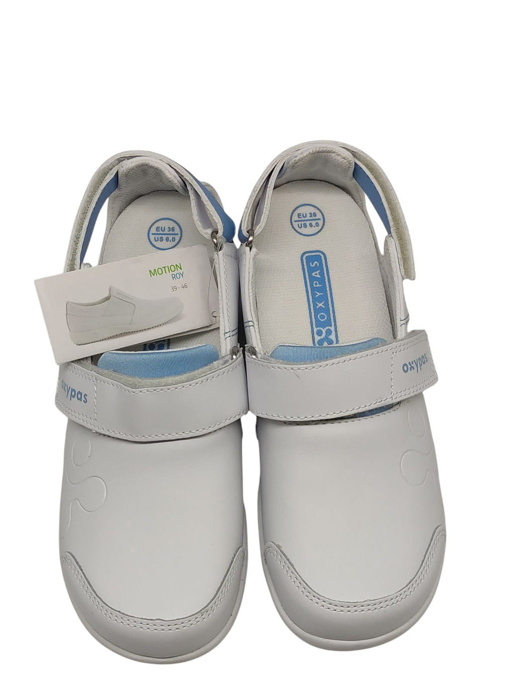 Oxypas Salma Lederarbeitsschuhe Damen Weiß-Blau Größe 36