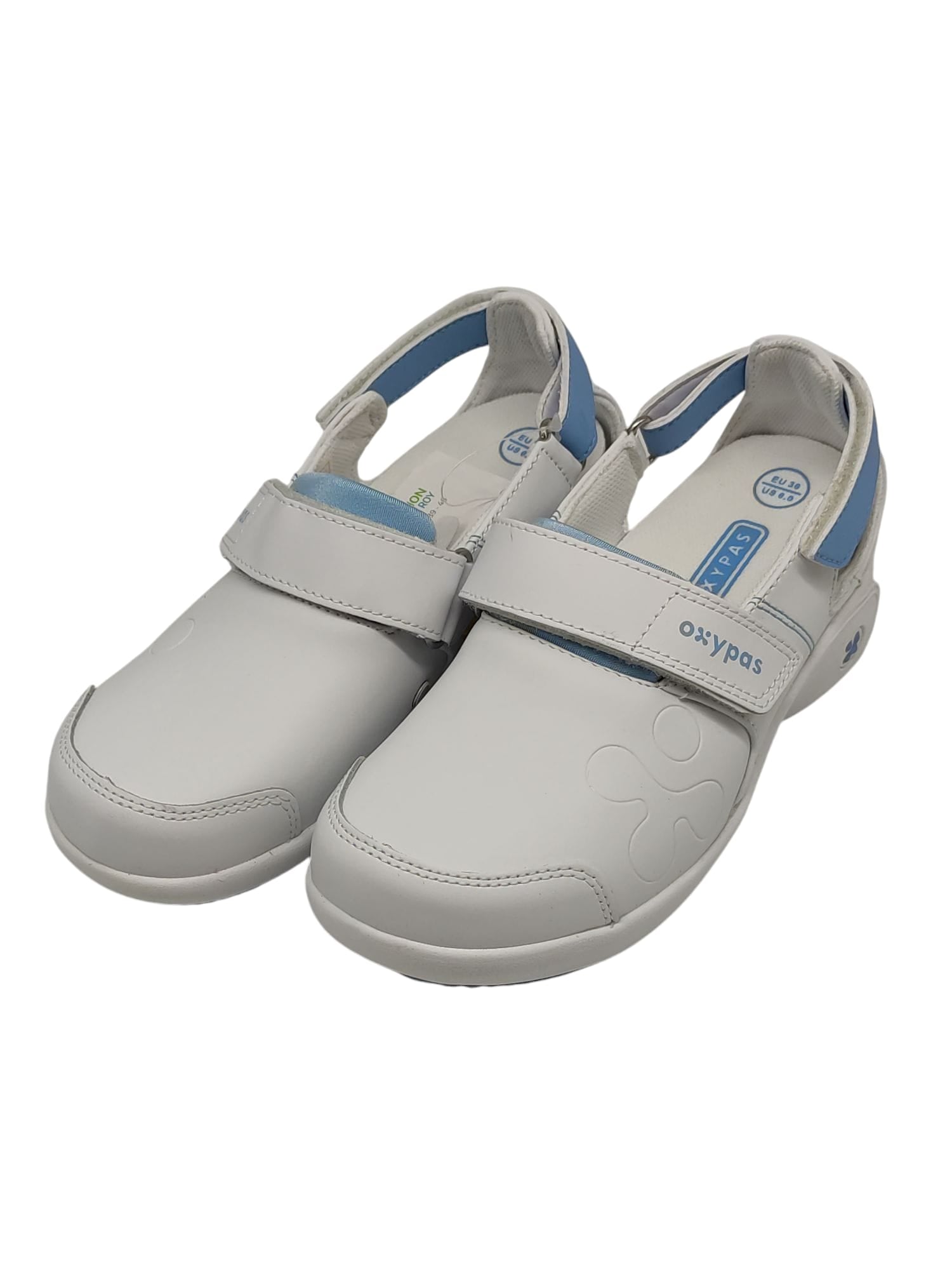 Oxypas Salma Lederarbeitsschuhe Damen Weiß-Blau Größe 36