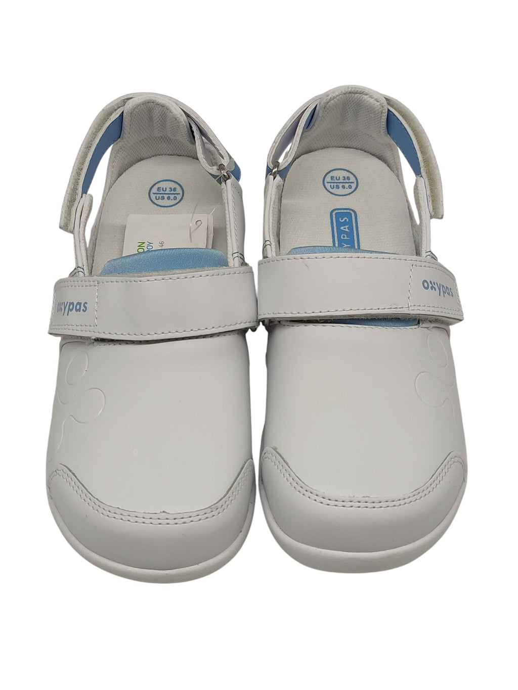 Oxypas Salma Lederarbeitsschuhe Damen Weiß-Blau Größe 36