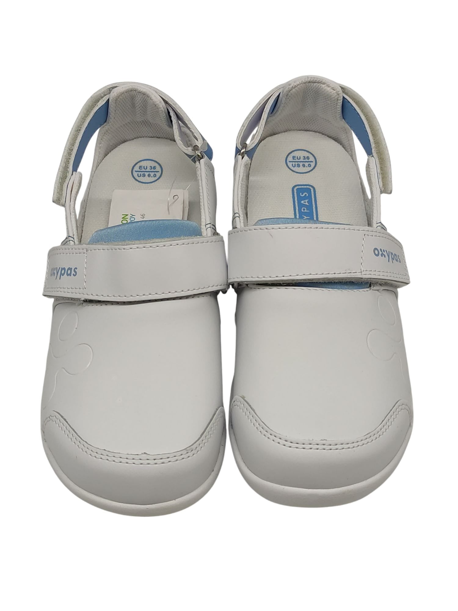 Oxypas Salma Lederarbeitsschuhe Damen Weiß-Blau Größe 36