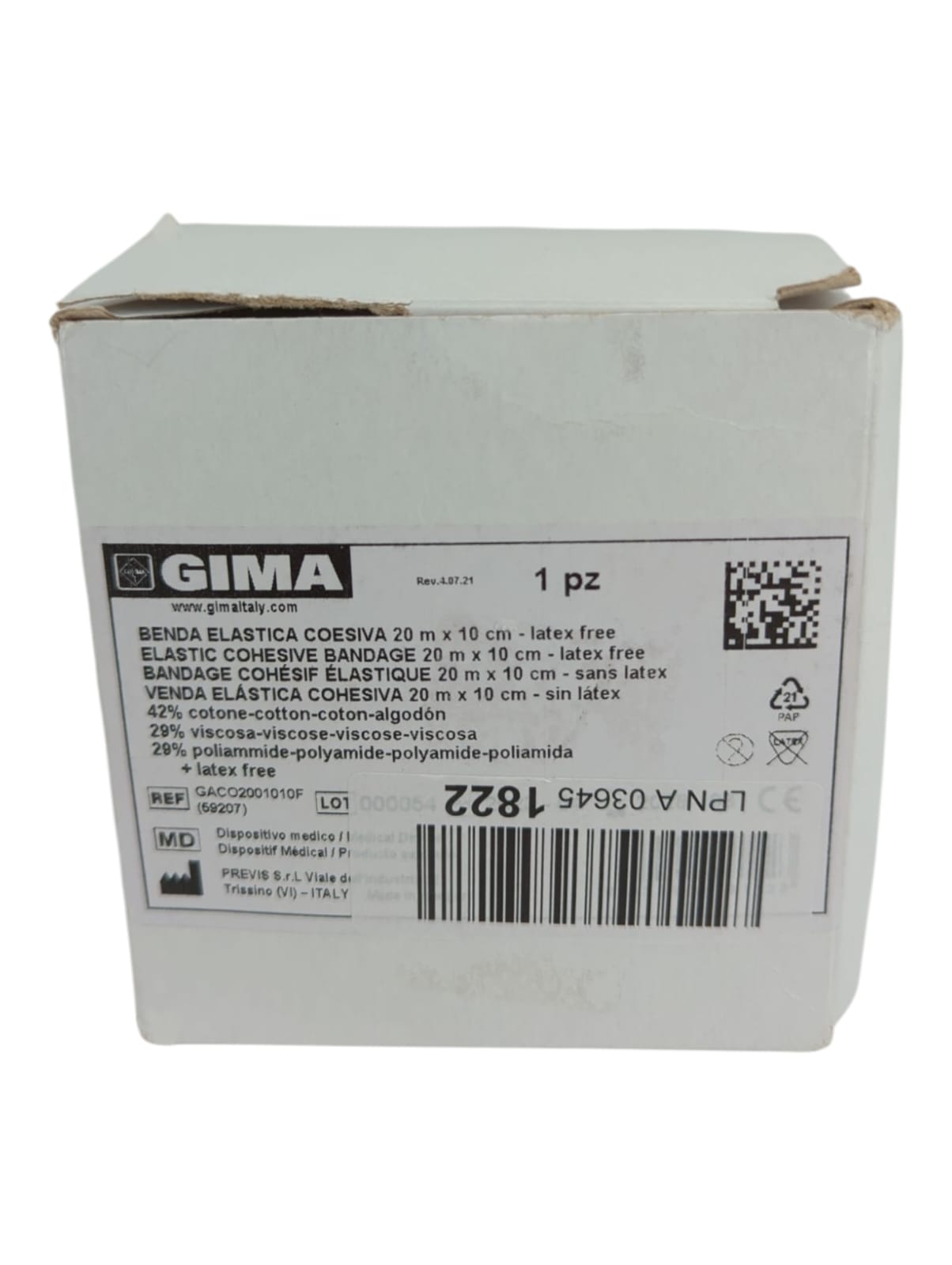 Previs Previcoesiva Kohäsive Elastische Binde 20 m x 10 cm 1 Stück