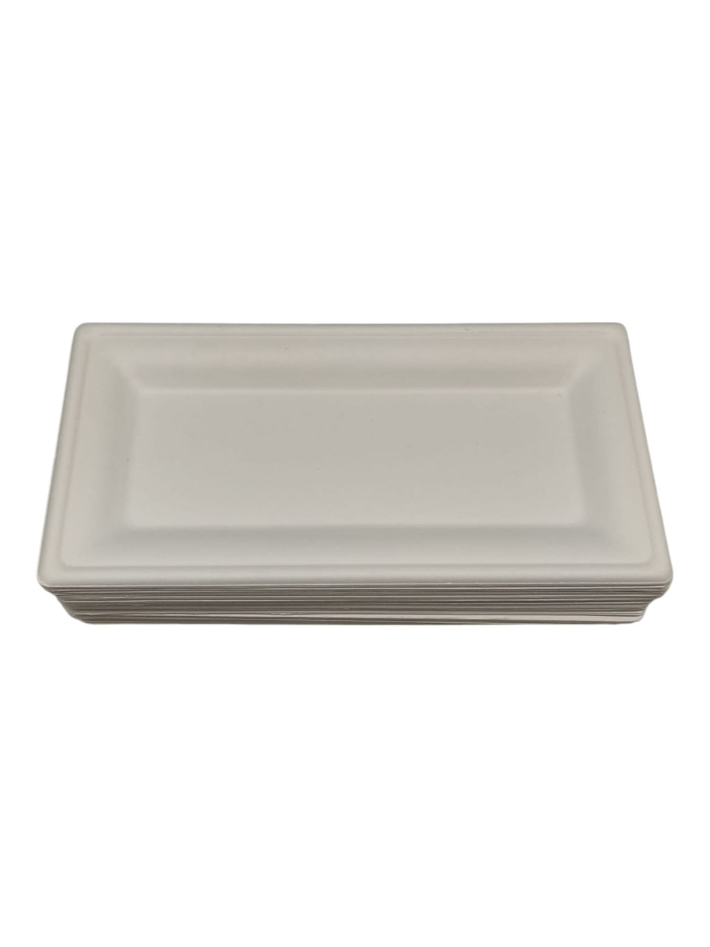 GREENBOX Bagasse Einweggeschirr Weiß 50 Stück 26x26 cm 26x13 cm