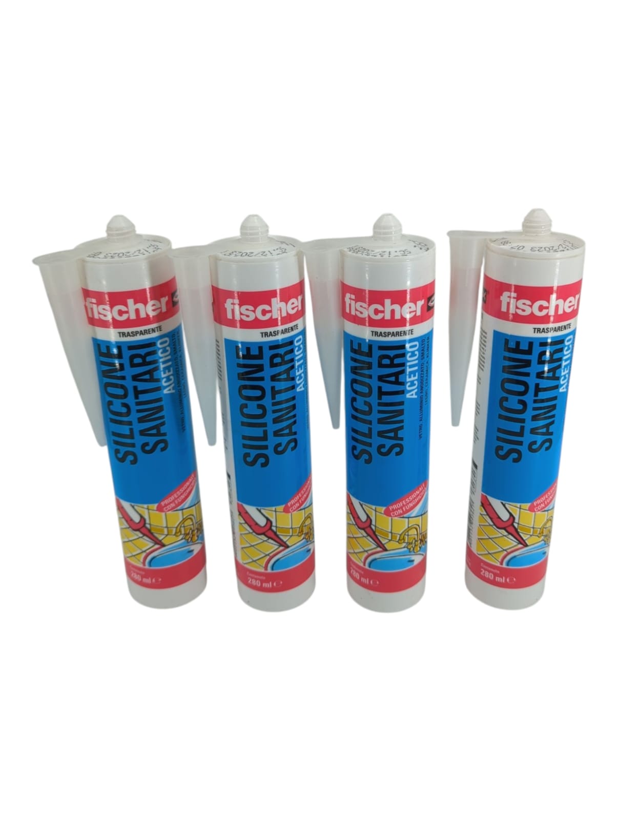 FISCHER SAS Silicone Sealant 4 pieces 280ml Transparent